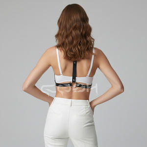 Harnais de corps noir à lanières en maille - Product Image 5