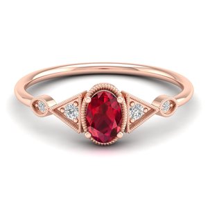 Bagues de fiançailles REYES en argent sterling 925 avec rubis ovales de 0,5 carat pour femmes, cadeaux d'anniversaire, vente en gros - Product Image 6