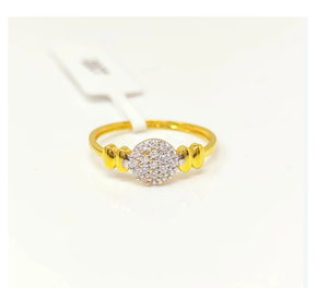 Luxury 22K Solid Gold Cluster <b>Ring</b> for Women Round Pave <b>Finger</b> <b>Ring</b> Elegant 916 Yellow Gold Wedding Fine Jewelry Gift - Product Image 1