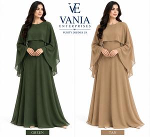 Textured Knit Vintage Abaya Overlay Long Sleeve Floor Length Spring Summer <b>Wedding</b> Muslim <b>Dress</b> Modest Wear <b>Plus</b> <b>Size</b> - Product Image 1