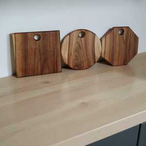 Wooden Cutting Board Fruit and <b>Vegetable</b> <b>Cutter</b> Board with Handle Hole Rectangular Round Hexagonal Kitchen Prep - Product Image 1