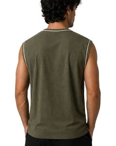 Camiseta sin Mangas para Hombre, Color Verde Oliva, Algodón Premium, Estilo Deportivo, Informal, Verano, Ligera, Transpirable, Ajuste Personalizado - Product Image 2