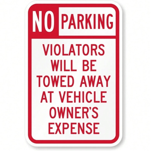 Panneau de signalisation extérieur en aluminium résistant aux intempéries CIFbuy – Interdiction de stationnement et avertissement de remorquage – TikTok pour le service de retrait Temu - Product Image 1