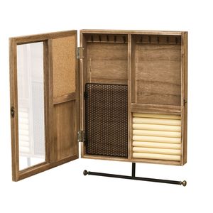 Scatola Portagioie in Legno di Alta Qualità con Decorazione a Porta Scorrevole, Organizzatore per Collane, Orecchini, Bracciali, Anelli e Altri Gioielli - Product Image 4