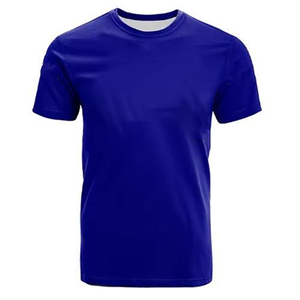 T-shirts bleus à manches courtes avec col rond, coupe classique, t-shirts décontractés en jersey - Product Image 1