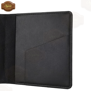 Classic Noir Leather Passport Holder | Genuine Leather Travel <b>Wallet</b> | <b>RFID</b> Passport Cover for Men Luxury Handmade OEM ODM - Product Image 6