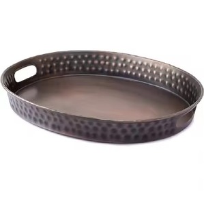 Contemporary <b>Copper</b> Serving Tray Versatile Dining Plate for Serving Food Beverages Tea Coffee in Kitchen <b>Table</b> Setup - Product Image 1