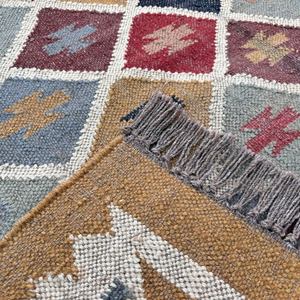 4x6วินเทจสไตล์ kilim พรมขนสัตว์และปอกระเจาสำหรับดูเรียบง่ายพรมและชุด - Product Image 4