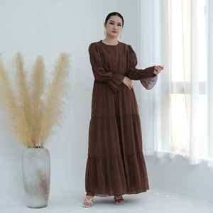 Abaya Musulmana Moderna con Adornos de Piedras de Lujo, Vestido Casual Diario para Mujer, Ligero, Transpirable, de Secado Rápido, Hecho a Mano, con Cuello Barco y Largo hasta el Suelo - Product Image 2