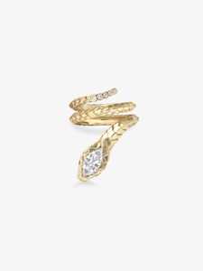 Bague Serpent Diamantée avec Saphirs Bleus de Laboratoire Marquise et Rond, Sertis en clos, Bijou Animalier de Luxe, Or Massif 14k 18k - Product Image 1