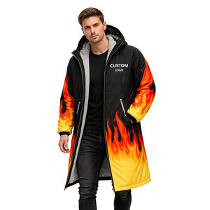 Parka de Natación Avanzada para Entrenamiento y Uso en Exteriores, Chaqueta Térmica Larga con Capucha, Tejido Impermeable y Diseño Dinámico - Product Image 4