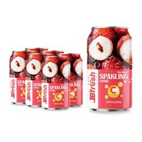 Agua con Gas Sin Azúcar Sabor Uva Roja, Carbonatada, 330ML, Bebida en Lata y Botella, Fabricante OEM, Marca Privada, Refresco de Frutas