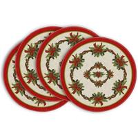 Set de table rond Père Noël pour la décoration de table de cuisine, tapis isolant thermique, sous-plat de table
