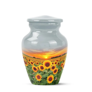 Sunflower Cremation Urn Metal <b>Ashes</b> Cremation Vessel Adult Memorial Burial Urn Custom Color American Style Aluminium Urn - Product Image 5
