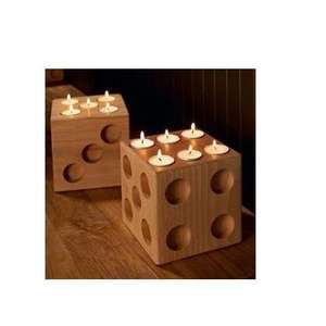 Portavelas de madera natural para bodas, eventos festivos, fiestas y regalos. Soporte de vela artesanal para el hogar, restaurantes y mesas. - Product Image 1