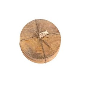 Posavasos Redondos de Madera, Acabado Natural, Juego de 6 - Product Image 6