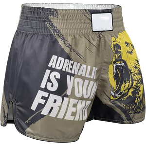 Pantalones Cortos de Boxeo, Corte Atlético, Abertura Lateral, Elásticos en 4 Direcciones, Transpirables, de Secado Rápido, Ligeros, de Poliéster, Unisex, para Adultos - Product Image 2