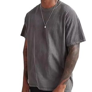 T-shirt en tricot à col haut et manches courtes pour homme, style minimaliste noir uni, taille oversize - Product Image 5