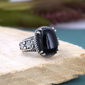 Natural Black Onyx Faceted Oval Shape 925 Sterling <b>Silver</b> Fashion Ring Fine Onyx Gemstone Ring For Women Wholesale Jewelry Bulk - Product Image 3