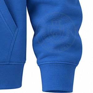 Sweat-shirt à capuche bleu zippé de qualité supérieure pour hommes et femmes, broderie de lettres grecques de sororité, 100 % coton, étiquette privée en relief - Product Image 6