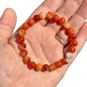 Hot Sale Premium Grade Feng Shui <b>Red</b> Sardonyx Crystal Beaded <b>Bracelet</b> Handmade Women's Men's Natural Healing Stone Elastic - Product Image 2