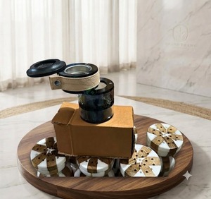 Acrylic Incense Burner Leather Strap Flip Lid Organic Sandalwood Scented Eco-Friendly <b>Portable</b> Aromatherapy <b>Diffuser</b> for Indoor - Product Image 3