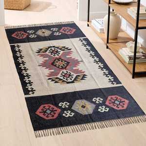 Alfombras Kilim Tejidas a Mano de Estilo Tradicional Indio, Personalizadas, de Yute y Lana, para Sala de Estar, Dormitorio y Estudio - Product Image 1