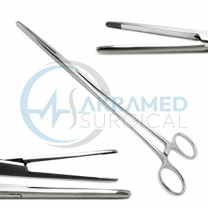 Pinzas Kelly TC de Alta Calidad, 10 Pulgadas, Rectas, Hemostáticas, con Bloqueo, Instrumento Quirúrgico Veterinario, Carburo de Tungsteno, CE - Product Image 1