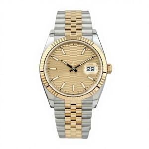 Reloj Mecánico de Lujo de Dos Tonos de Alta Calidad, Esfera con Motivo Champán, Índices Luminosos, Edición Limitada, Cierre Oculto, Estilo Hip Hop - Product Image 1