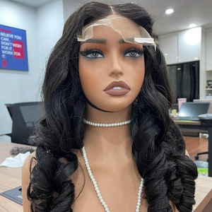 Pelucas premium de cabello humano con rebote, peluca larga vietnamita, extensión de cabello con cierre de encaje y raya al medio. - Product Image 2