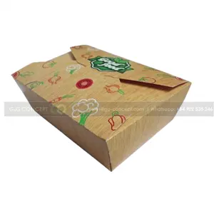 Suppliers Paper Box Craft Once Use With Cute Printed For Food Keeping With Cute Printed Convenient Useful Take Away Food Box