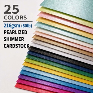 12x12 Inch Pearlized Shimmer Textured Card Stock 216gsm (80lb) Specialty Paper for Cardmaking <b>Scrapbooking</b> DIY Craft Decoration - Product Image 1