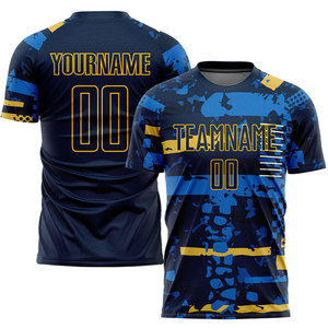 เสื้อฟุตบอลผู้ชายแบบใหม่สั่งทำได้ 100% โพลีเอสเตอร์ แห้งเร็ว ระบายอากาศดี เป็นมิตรกับสิ่งแวดล้อม คอวี แขนสั้น ใส่ได้ทุกฤดู - Product Image 1