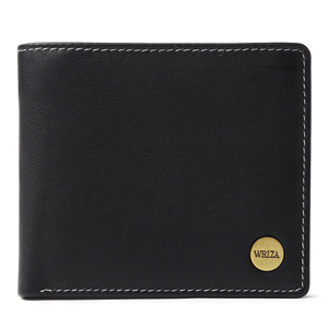Cartera plegable de cuero genuino para hombre WRIZA |   Cartera Delgada Negra con Bloqueo RFID, Diseño Minimalista, Ranuras para Monedas y Tarjetas, Uso Diario - Product Image 1