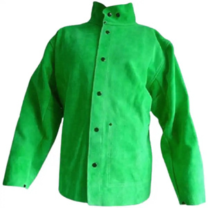 Veste de sécurité industrielle robuste en cuir de vachette pleine fleur, résistante aux étincelles, certifiée CE, logo personnalisé, ANSI Classe 1 - Product Image 3
