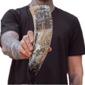 Puntas de Cuerno de Búfalo Natural, Cuerno de Buey Orgánico Altamente Pulido, Escultura Decorativa de Cuerno para el Hogar y la Oficina - Product Image 1