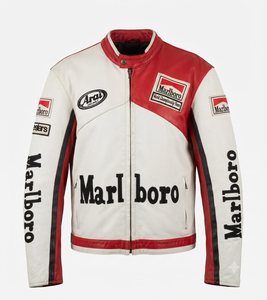 Blouson de course en cuir de vachette véritable pour homme/Chaquetta – Équipement moto premium pour la course avec bosse, sur mesure, certifié CE - Product Image 1