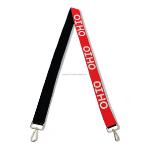 OHI Vintage Hook Beaded Strap Custom College Gameday <b>Purse</b> Handle Adjustable <b>Red</b> Black Embroidery Handmade Seed Beads Shoulder - Product Image 1