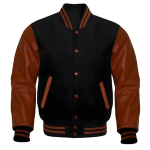 Veste varsity en laine Melton personnalisée pour homme, coupe-vent, respirante, écologique, en nylon/coton, style décontracté d'hiver - Product Image 1