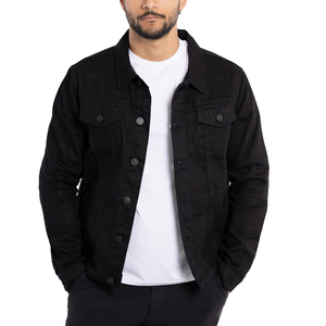 OEM Factory Direct Supply Wholesale Men's <b>Denim</b> Jacket Classic Black Jean <b>Coats</b> with Fully Custom Designs - Product Image 5