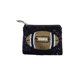 New Stylish Handmade Beaded Football Coin Purses Custom Sports Beaded Zipper Pouch <b>Small</b> Beaded <b>Wallet</b> for Gifts & Retail - Product Image 3