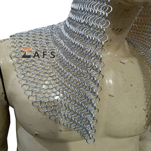 Coif en maille médiévale en aluminium à anneaux boutés de 10 mm, armure de chevalier pour adulte unisexe, costume de cosplay et de reconstitution historique - Product Image 3