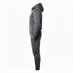 Conjunto Deportivo de 2 Piezas para Hombre, Chaqueta con Capucha y Cierre Completo, Pantalones Jogger, Corte Ajustado, Color Gris, de Alta Calidad, para Gimnasio y Fitness - Product Image 3