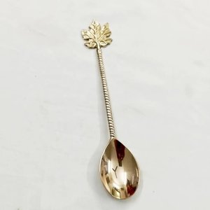 Cuchara de latón hecha a mano con mango largo, diseño floral, chapada en oro, pulido espejo, estilo americano, apta para lavavajillas, utensilios de cocina para el hogar y bodas - Product Image 4