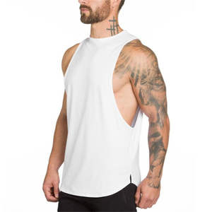 Camiseta sin mangas de algodón para hombre con logotipo personalizado, informal, para verano, fitness, gimnasio, entrenamiento, atlética, al por mayor - Product Image 5