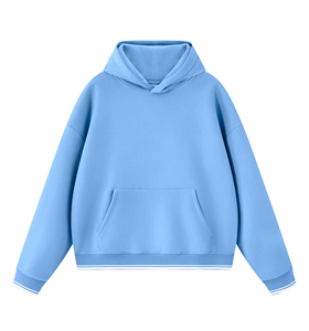 Sudadera con capucha de algodón grueso para hombre, talla grande, holgada, con hombros caídos, bolsillo canguro, estilo urbano, venta al por mayor - Product Image 1