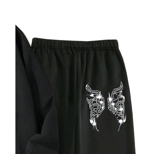 Survêtements en strass pour hommes, hiver, couleur unie, couleurs personnalisées, 100% coton, respirant, coupe-vent, vêtements de rue pour adultes - Product Image 6