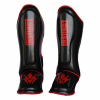 Protections de tibia en cuir synthétique de haute qualité pour hommes, coussinets de protection durables pour la boxe, le kickboxing, le Muay Thai, en couleurs personnalisées