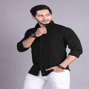 Men's Casual Anti-Wrinkle Long Sleeve <b>Button</b>-Down <b>Shirt</b> Solid Color Custom Plain Dyed Design Anti-Pilling Breathable for - Product Image 4