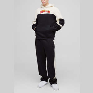 Ensemble de survêtement à capuche pour homme 100 % coton de haute qualité, prix de gros, avec logo personnalisé imprimé, style streetwear bicolore - Product Image 1